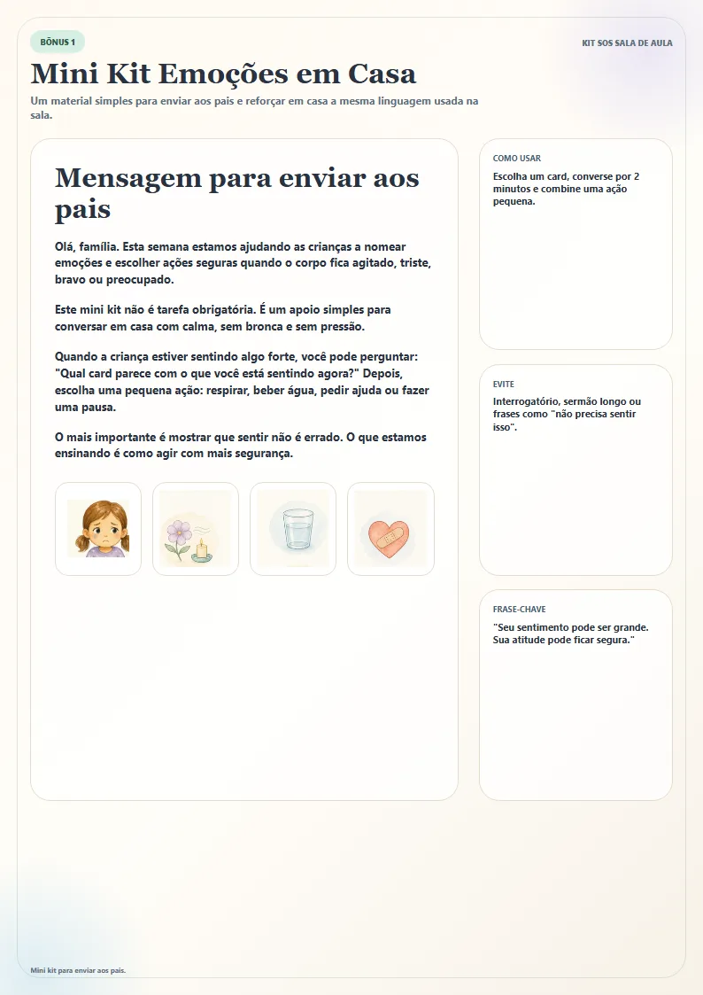 Prévia do bônus emoções em casa