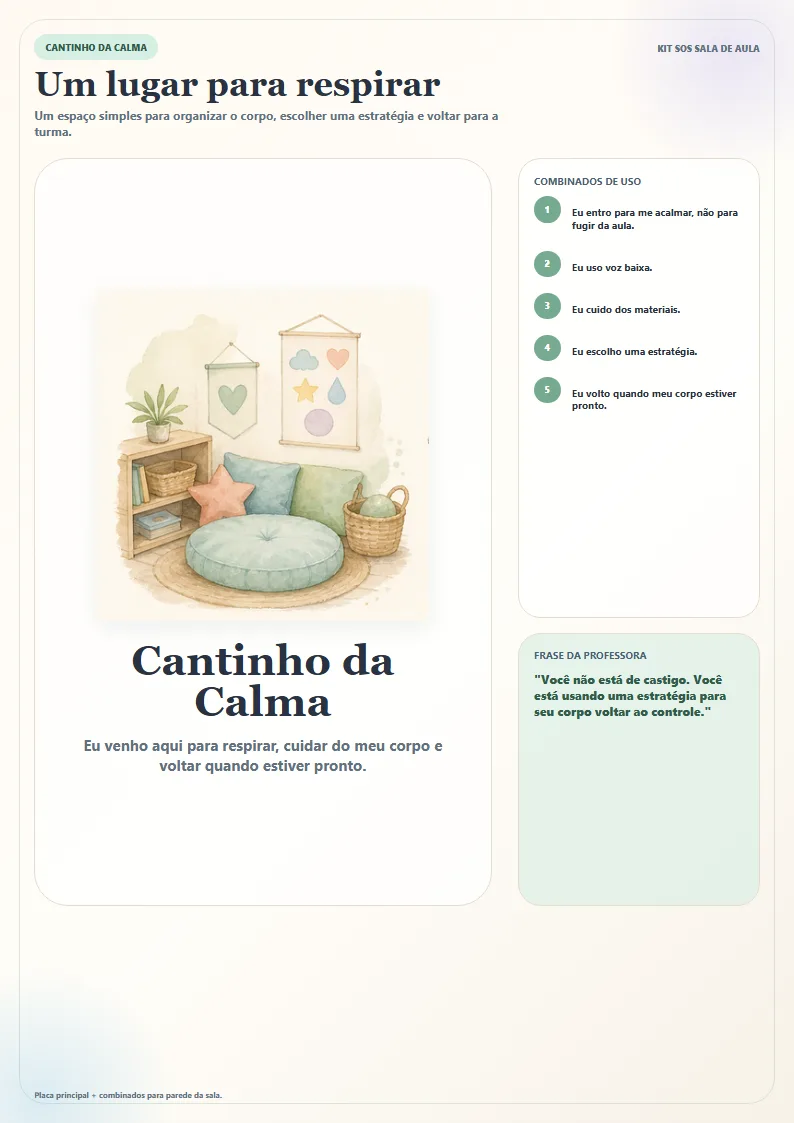Página real do cantinho da calma
